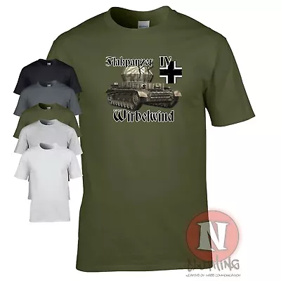 Buy Flakpanzer 4 Wirbelwind WW2 German Military T-shirt World Tanks Panzerkampfwagen • 14.99£