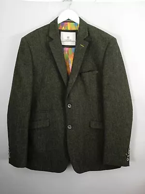 Buy House Of Cavani Tweed Jacket 46 R Khaki Green Wool Blend Blazer Sports Coat • 44.99£