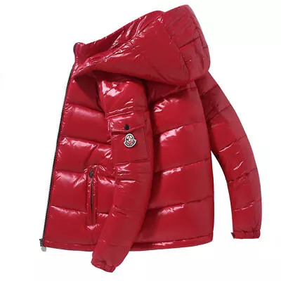 Buy New Men's Fashion Winter Puffy Solid Collar Warm Hooded Jacket. • 48.52£