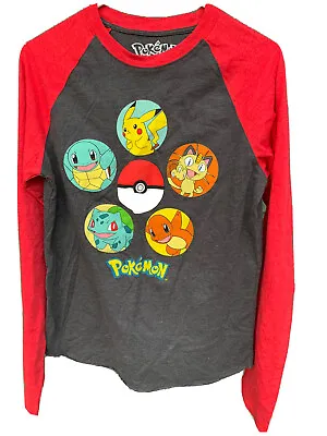 Buy 2016 Official Pokemon Long Sleeve T-Shirt Youth XL Pikachu Squirtle Poke Balls • 3.93£
