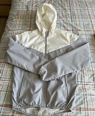 Buy Men's Thin Grey/white Rain Jacket Windsheeter Jacket Zip Up, SMALL Primark • 5£