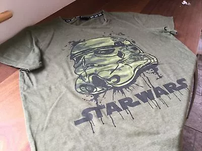 Buy Star Wars Darth Vader Khaki EX Large T Shirt Chest 42” Darker Colour Than Photos • 3.50£