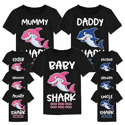 Buy Personalised Baby Shark T Shirt Mummy Daddy Birthday Gift Men Women Kids Shirts • 4.99£