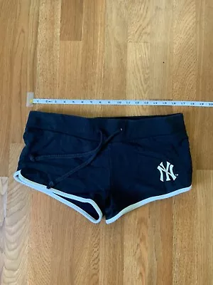 Buy NY YANKEES Womens L Large Navy Blue Shorts Sideline Apparel Major League Merch • 9.47£