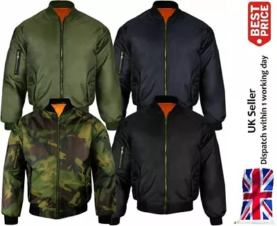 Buy Mens Classic Bomber Jacket Military Air Force Style Padded Biker Jackets S-5XL • 21.95£