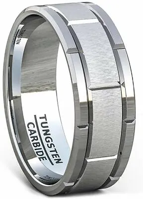 Buy Classic Tungsten Ring Wedding Band Brushed Sections Mens Jewelry Birthday Gift • 151.12£