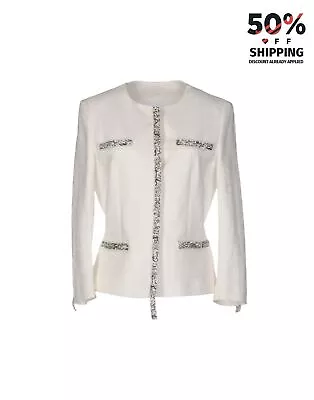 Buy RRP€635 DONDUP Crepe Blazer Jacket US4 IT40 S Embroidered Beaded Rhinestones • 29.99£