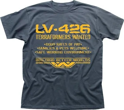 Buy LV426 Terraformers Wanted WEYLAND  ALIENS PROMETHEUS Charcoal T-shirt OZ9493 • 13.95£