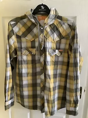 Buy SoulCal- Poppered Checked Yellow/ Black/ Grey Shirt Hoodie Xl (44”) • 18£