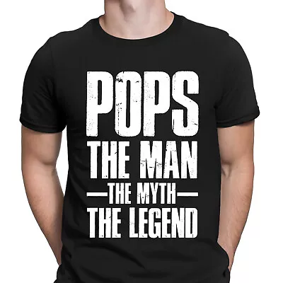 Buy Pops Man Myth Legend Fathers Day Gift For Daddy Mens T-Shirts Tee Top #FD • 13.49£