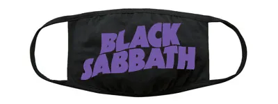 Buy Black Sabbath Wavy Logo Black Face Mask OFFICIAL • 10.39£