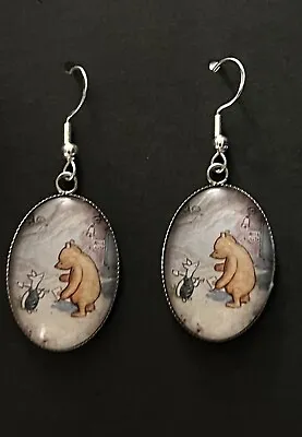 Buy Silver 925 Classic Winnie The Pooh Earrings Jewellery Piglet Pig Bear Gift • 9.95£