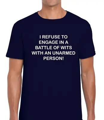 Buy I Refuse To Engage Funny T Shirt Mens Tee Joke Slogan Sarcastic Humour Gift Idea • 9.99£