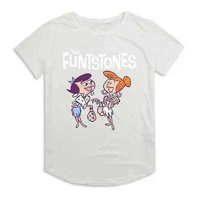 Buy The Flintstones Womens Roll Sleeve T-Shirt Wilma & Betty Tea  S-XL Official • 13.99£