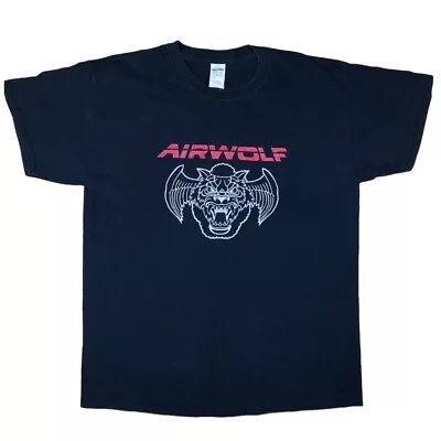 Buy Airwolf T Shirt Large Black Vintage Graphic Band Tee Oversized Y2k • 22.50£