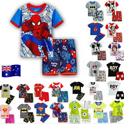 Buy Kids Girls Boys Casual Superhero T-Shirt Shorts Sleepwear Pyjamas Summer Outfits • 5.79£