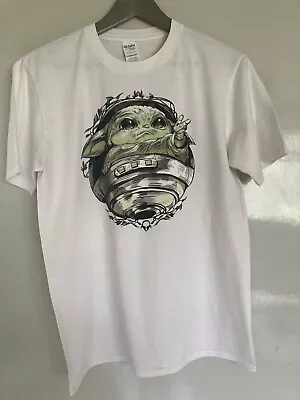 Buy Size M Star Wars T-Shirt Mandalorian Grogu T-Shirt White • 7£