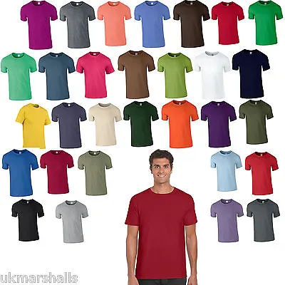 Buy 5 Pack Gildan Softstyle Plain Mens T Shirt 100% Cotton 30 Colours Blank 36 - 52  • 25.65£