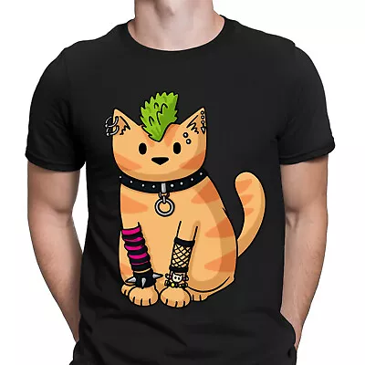 Buy Punk Cat Rock Cute Animal Lovers Gift Funny Mens T-Shirts Tee Top #D6 • 3.99£