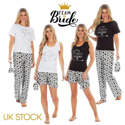 Buy Ladies Pyjama Sets Bridal Hen Party Bride And Brides Team Matching PJ's UK New • 11.99£