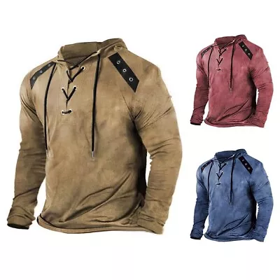 Buy Stylish Mens Thermal Hoodie Sweatshirt In Solid Color For Casual Top Coat • 19.79£