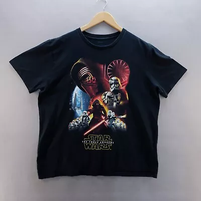 Buy Disney StarWars T Shirt Large Black The Force Awakens Graphic Print Short Sleeve • 8.09£