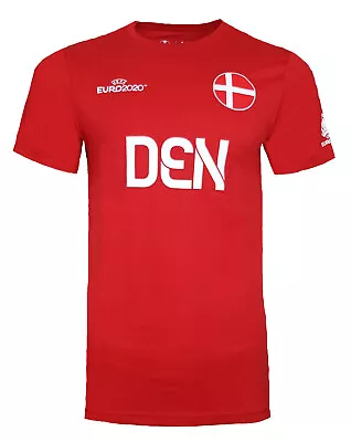 Buy Denmark Football T Shirt Mens S M L XL National Team Eurovision Flag Top • 6.76£