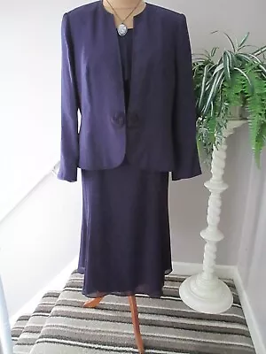 Buy Stunning Jacques Purple Dress And Jacket Size 18 Bnwt • 40£