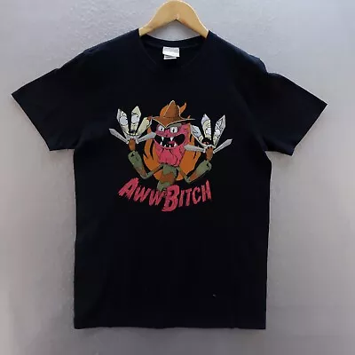 Buy Rick & Morty Mens T Shirt Medium Black Graphic Print Aww B*itch Short Sleeve • 8.09£