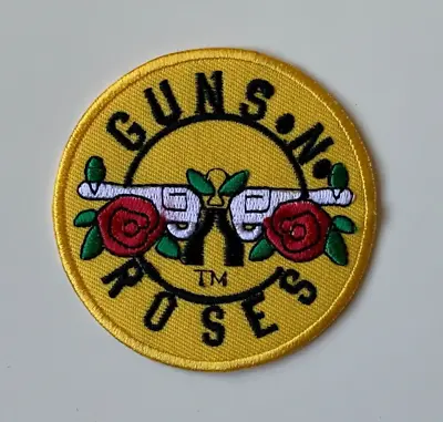 Buy 7.5 Cm - Guns N' Roses Iron On Sew On Embroidered Patch Badge Rock- Yellow • 2.49£