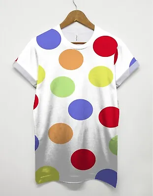 Buy Spot All Over Print T Shirt Lad Mens Top Indie Essex Swag Rainbow Dots Festival • 16£