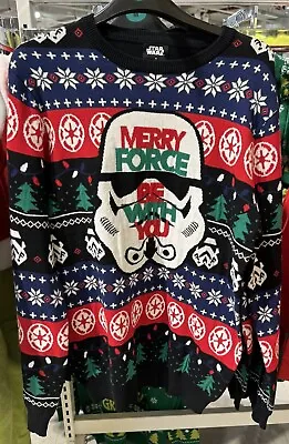 Buy Disney Star Wars Christmas Jumper Darth Vader Merry Force Sweater Medium NEW • 31.95£
