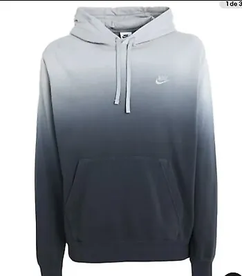 Buy Nike Foundation Club French Terry Dip Dye Hoodie - Smoke Grey Size XS • 39.99£