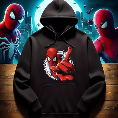 Buy Spiderman Hoodie, Superhero Hoodie, Fighters Hoodie,  Spidey Hoodie, Cartoon Top • 18.99£
