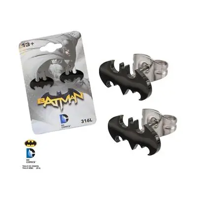 Buy DC Comics Batman Logo Cutout Stainless Steel Stud Earrings • 22.91£