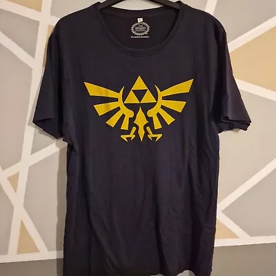 Buy Legend Of Zelda Tri Force Symbol T-Shirt Black Official Nintendo Size L Organic • 24.99£