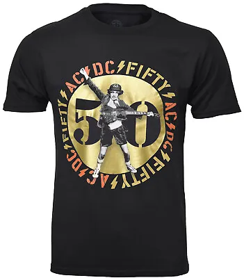Buy AC DC Angus Gold  T Shirt Official 50Th Anniversary Fifty Years Rock S-2XL New • 15.95£