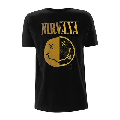Buy Nirvana 'Spliced Happy Face' T Shirt - NEW • 16.99£