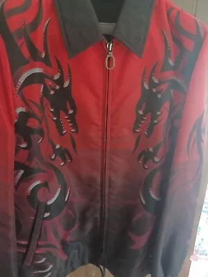 Buy Mens Red And Black Lanvin Dragon Jacket. • 60£