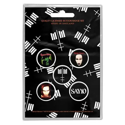 Buy Marilyn Manson Cross Logo 5 Button Badge Set Official Metal Band Merch • 8.22£