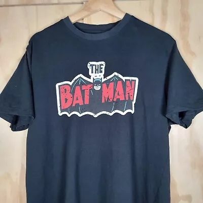 Buy The Batman Black Graphic Logo T Shirt DC By Springfield Size L Large • 15£