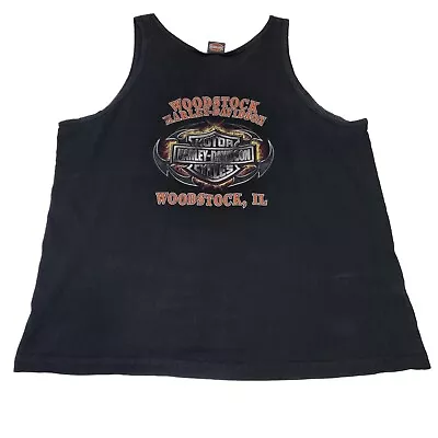 Buy Harley Davidson Mens Tank Top Woodstock Print, 2XL • 20£