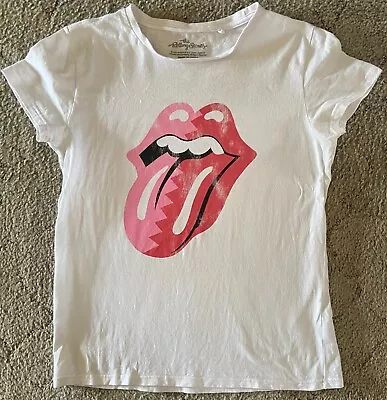 Buy The Rolling Stones  Lips Logo Pre-loved T-Shirt Official Merch Size = 10 Ladies • 6.32£