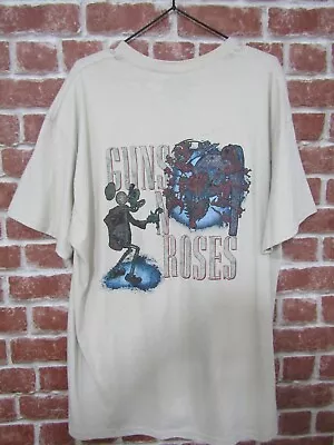 Buy Guns And Roses Oversized Medium T-Shirt Back Logo Appetite For Destruction Cream • 9.99£
