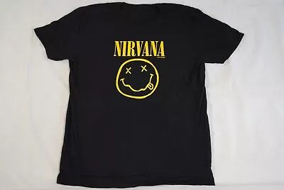 Buy Nirvana Logo Face Flower Sniffin Corporate Rock T Shirt New Official • 10.99£