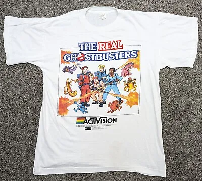 Buy Vintage 80s The Real Ghostbusters Arcade Game Activision Promotional T-shirt • 90£