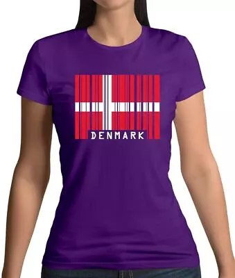 Buy Denmark Barcode Flag - Womens T-Shirt - Danish Dane Copenhagen Love Live • 13.95£