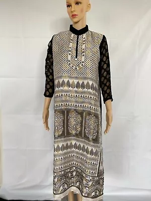 Buy Pakistani/Indian Viscose & Banarsi With Lace Sleeves- Shirt Stitched • 18£