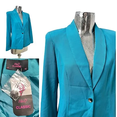 Buy HUDSON & ONSLOW Teal Jacket Size Medium 14 Ladies Womens Blazer (EU 42) RRP £59 • 22.99£
