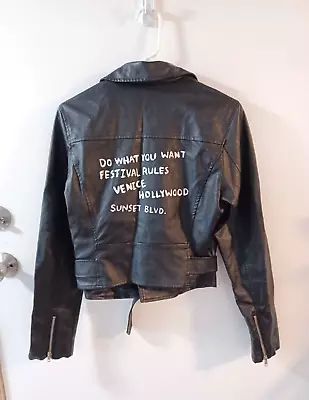 Buy ASHLEY BY 26 Outerwear Leather (faux) GRAFFITI Leather Jacket Graffiti MEDIUM • 28.34£